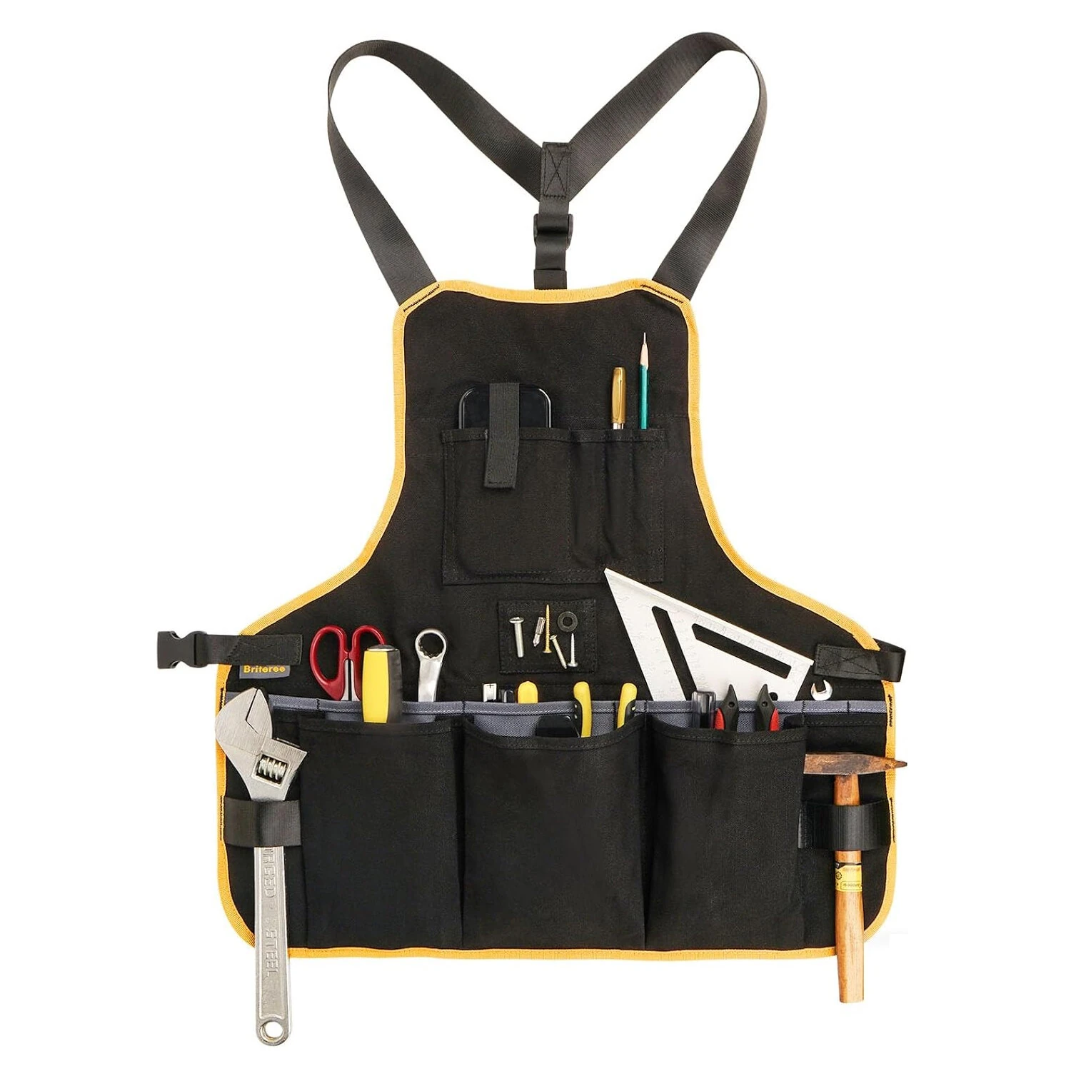 Heavy Duty Canvas Work Apron - 21 Pockets & Magnetic Holder | Adjustable Tool Organizer - Image 2