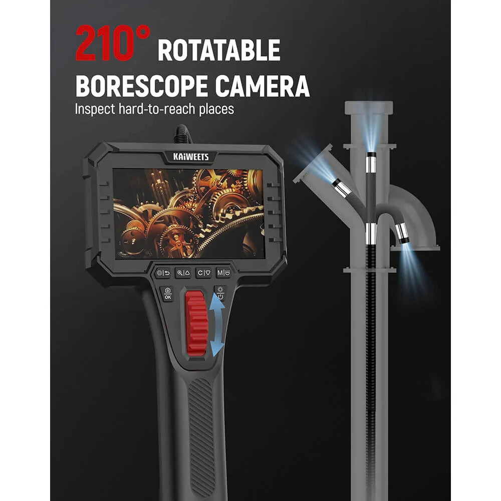 KAIWEETS KBA02 Borescope Camera - 4.3 HD Display | 6.5mm Lens with LED Lights - Image 2