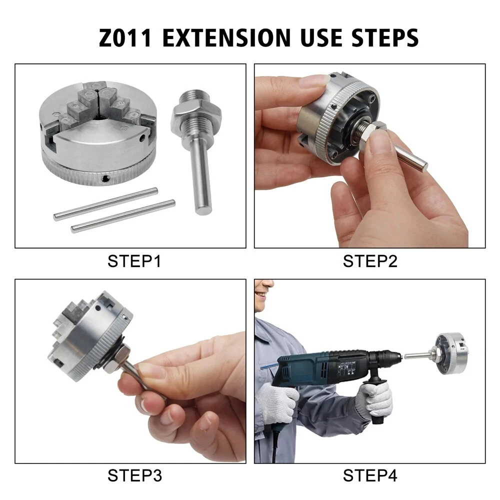 Zinc Alloy Self-Centering Lathe Chuck Set - 3-Jaw & 4-Jaw - High Precision for Mini Metal Lathe - Image 4
