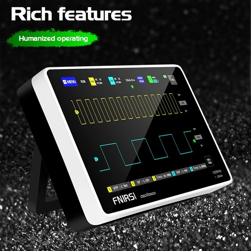 FNIRSI 1013D 7-inch Tablet Oscilloscope - 100M Bandwidth, 1GS/s, Touch Screen - Image 3