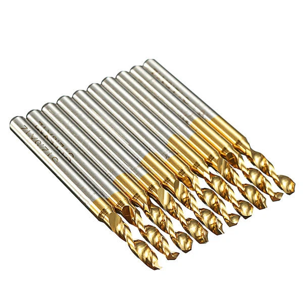 10pcs 3.175mm Shank 2.5mm HSS Titanium Coated PCB Drill Bits Model XYZ - Image 3