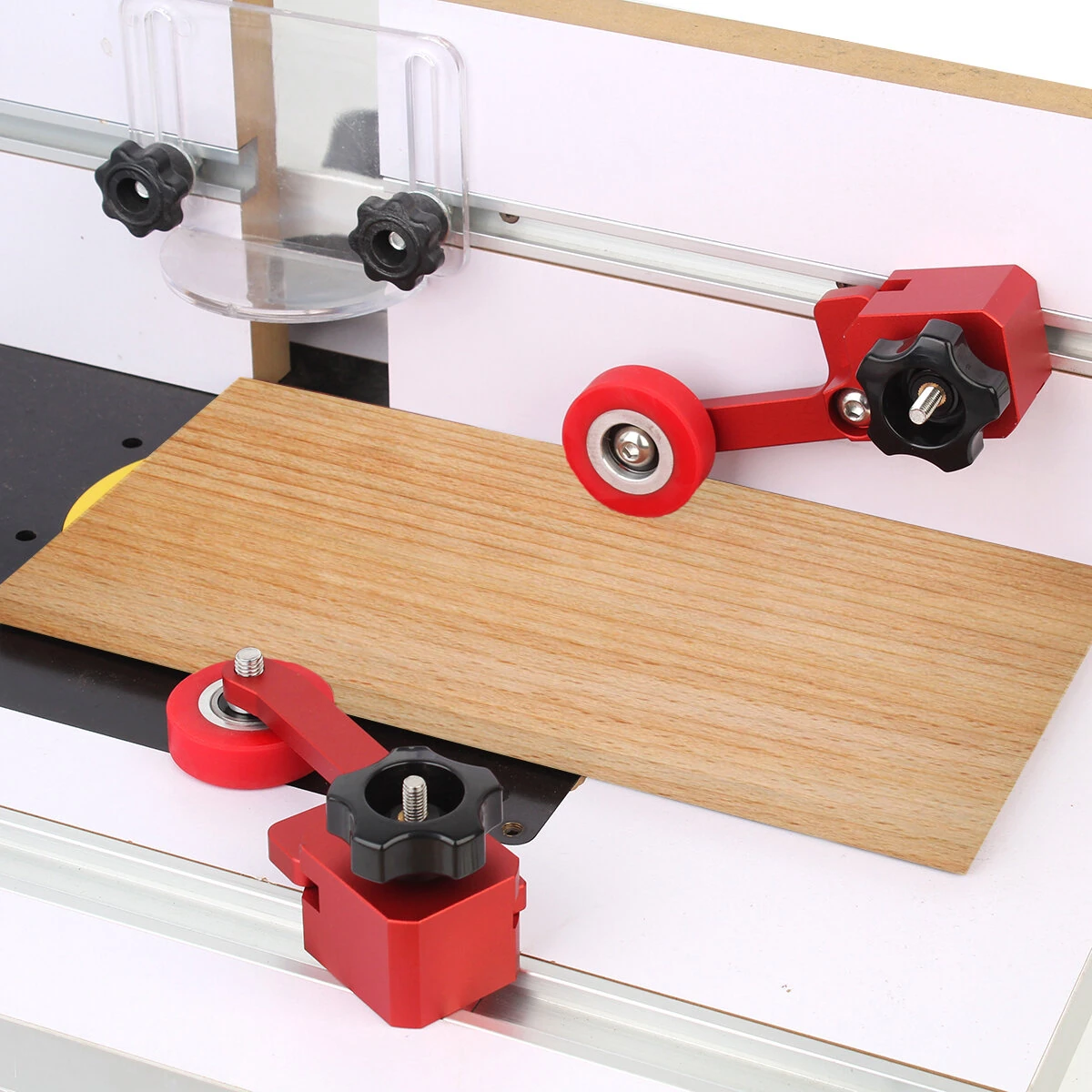 Woodworking Feather Loc Board Saw Table Pressing Feeder | One-Way Bearing Roller Safety Pushing Tool - Image 4