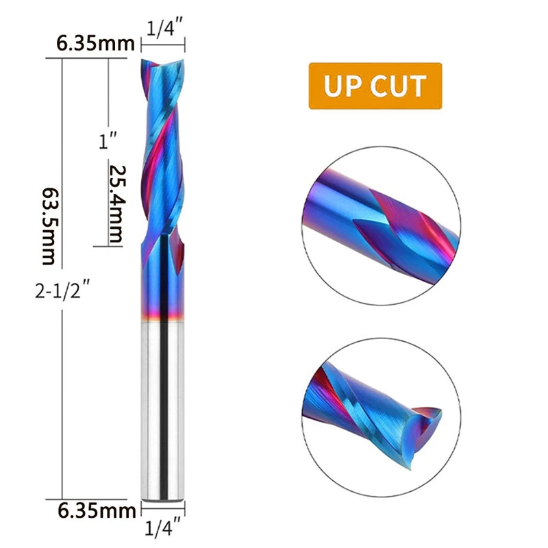 3PCS 1/4 Inch Shank Tungsten Steel Router Bits | Up Cut Down Cut Compression - Image 3
