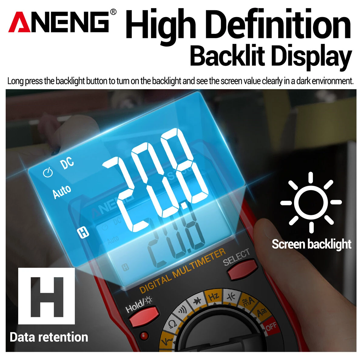 ANENG SZ309PRO Digital Multimeter - 600V 10A Tester | Capacitance & Frequency - Image 4