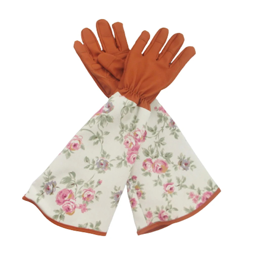 Non-Slip Flower Print Gloves - Breathable Nylon PU Long Sleeves for Cleaning & Gardening - Image 2