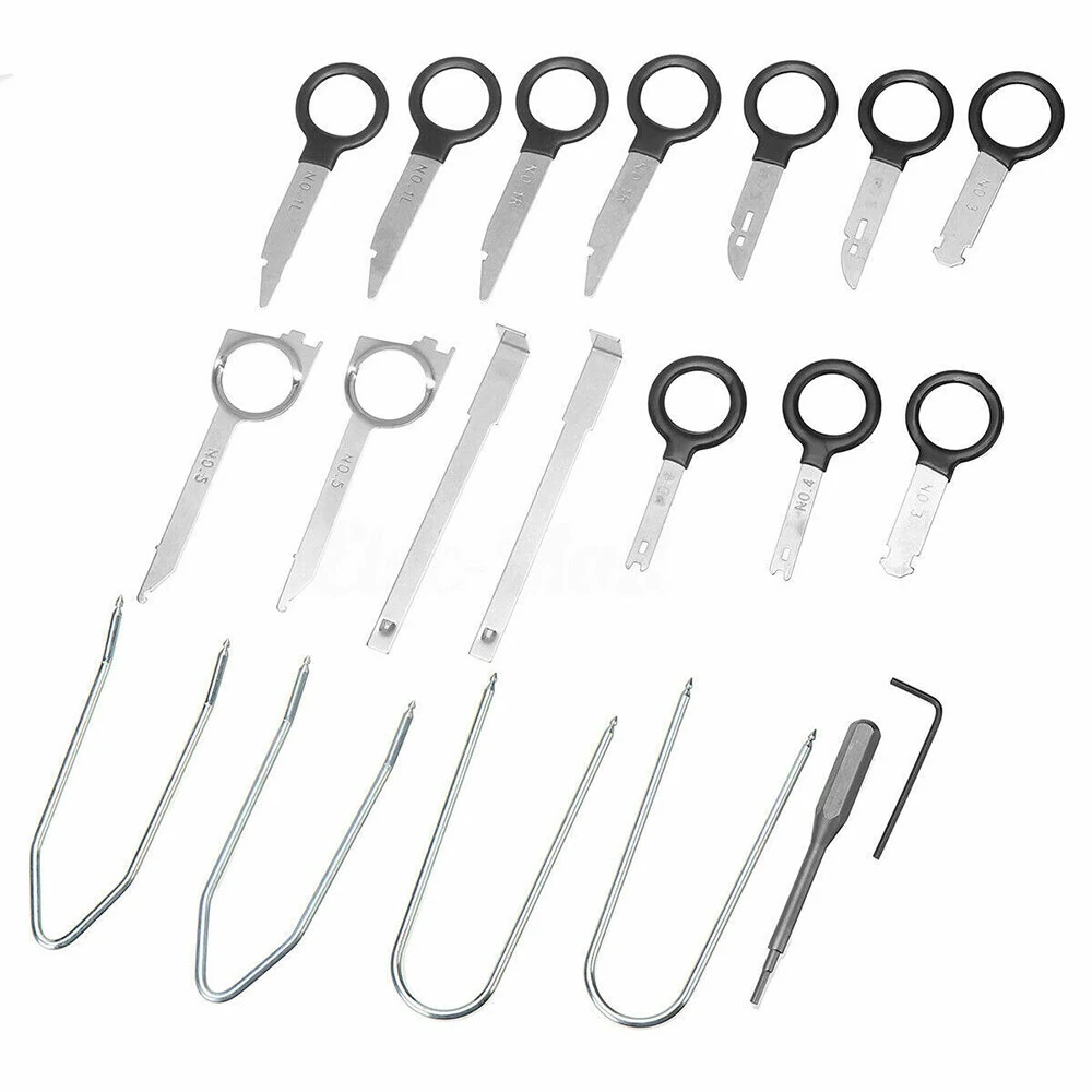 20Pcs Car Radio Removal Tool Kit - Din Removal Keys & U-Hooks for Dash Audio - Image 5