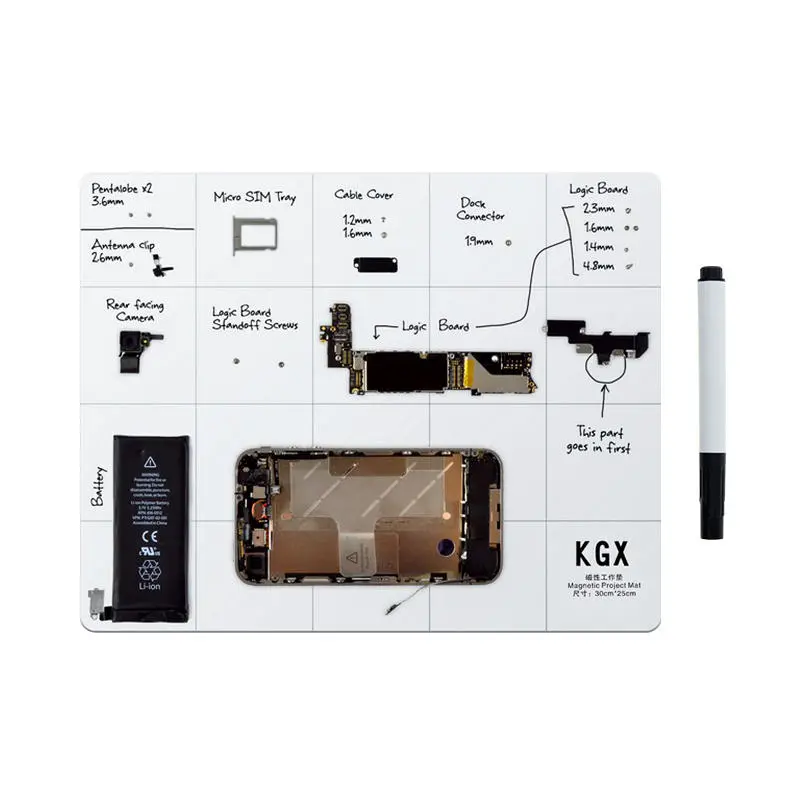 Magnetic Project Mat - 20x25cm Repair Work Pad with Marker & Eraser - Image 2