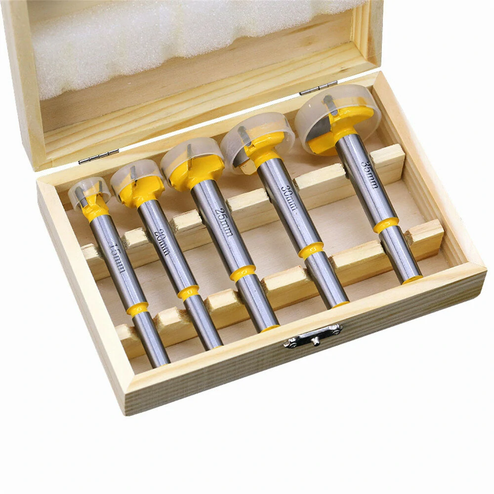 Drillpro 5pc Carbide Forstner Drill Bit Set | 15-35mm | Wood Hinge Boring - Image 3