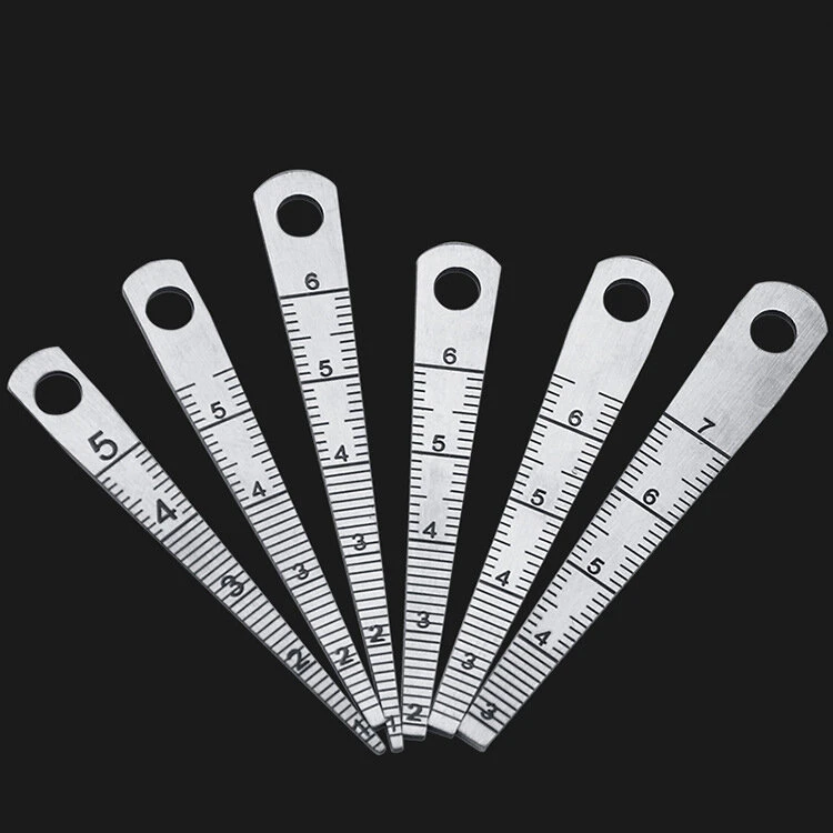 6pcs 0-7mm Taper Feeler Gauge | Wedge Hole Gauge & Aperture Scale Ruler - Image 3