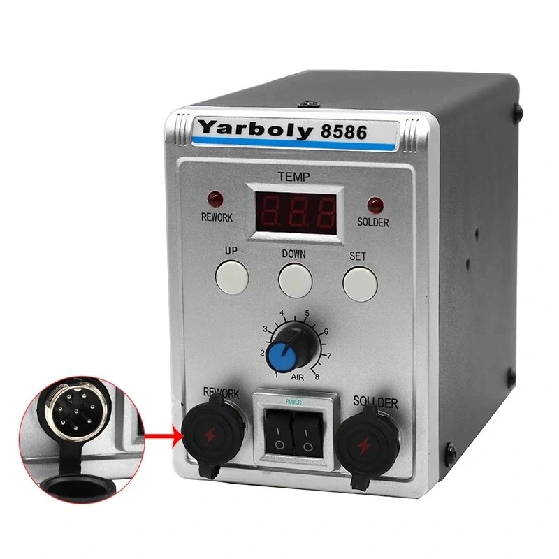 Yarboly 8586 2in1 Digital Soldering Station | Hot Air Gun & BGA Rework Tool - Image 5