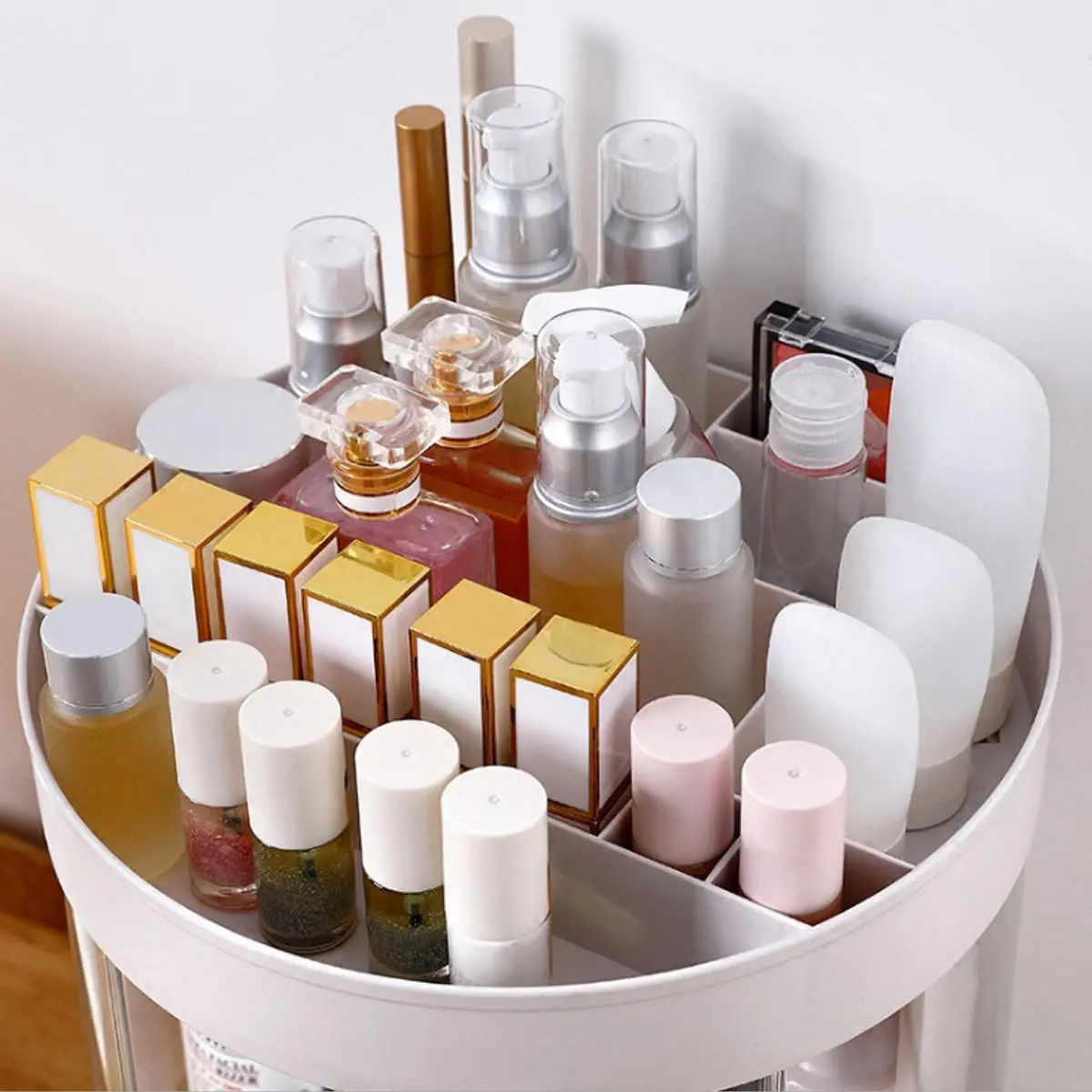 3 Layer Transparent Makeup Organizer - Desktop Cosmetic Storage Bag Drawer - Image 4