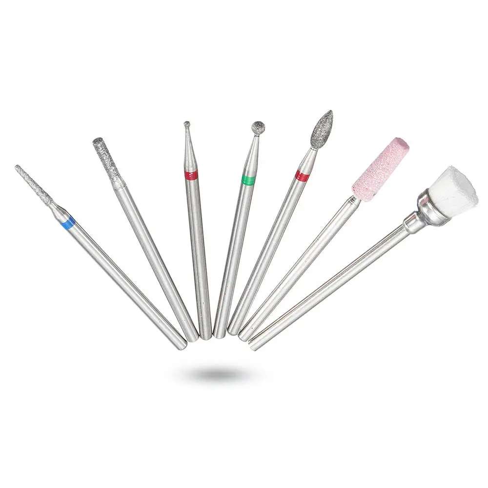 7pcs Abrasive Drill Bits | 3/32 Inch Rotate Burr for Cuticle Manicure Pedicure - Image 4