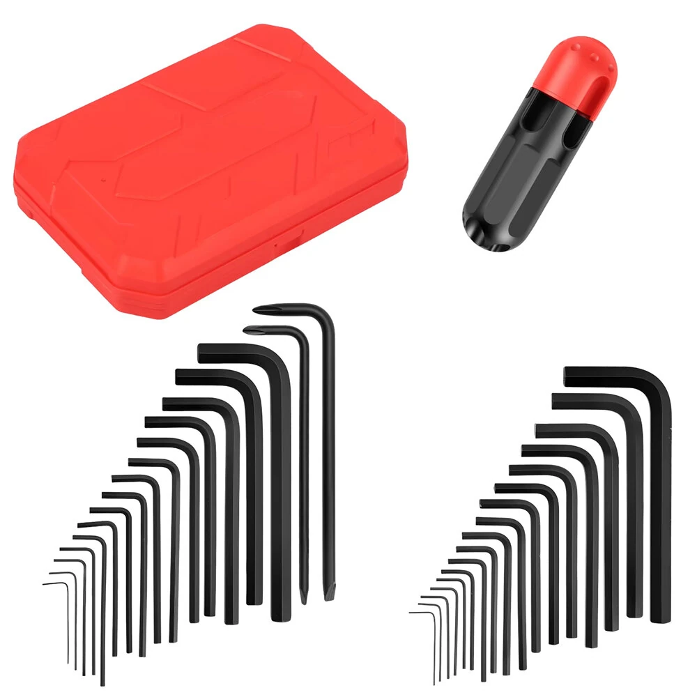 Heat-Treated Steel Allen Wrench Set - 31-Piece SAE & Metric Hex Keys - Black-Oxide Finish - Image 2