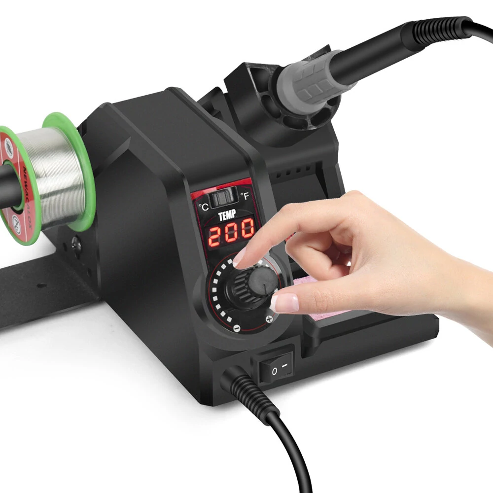 NEWACALOX 130W SMD Rework Station | 110V/220V Soldering Iron Set with Temp Adjust LCD & Desoldering Pump - Image 4