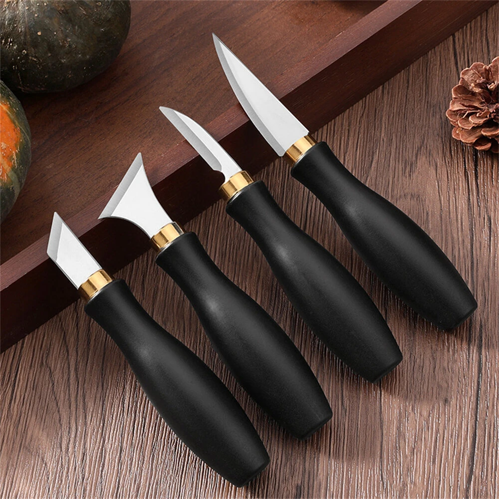 Wood Carving Tool Kit - 4pcs Stainless Steel Blades | Professional Detail Cutter Set - Image 2