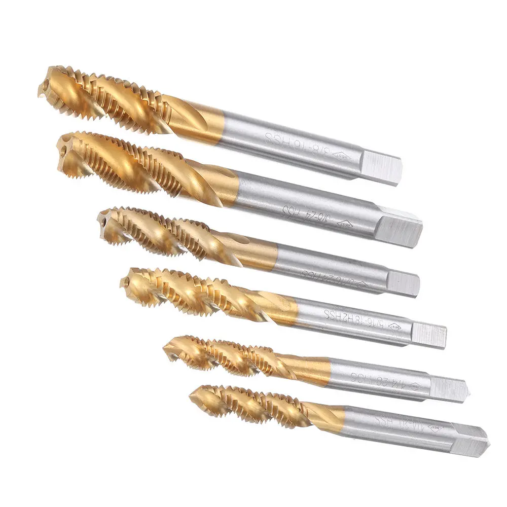 Drillpro HSS Imperial Machine Screw Plug Tap - Titanium Coated Spiral Flute - Image 2