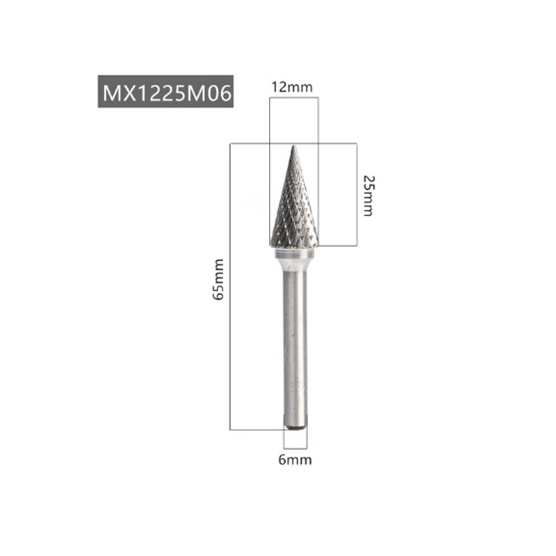 MX1225M06 Tungsten Carbide Rotary File | Die Grinder Burr Tool for Milling Carving - Image 3