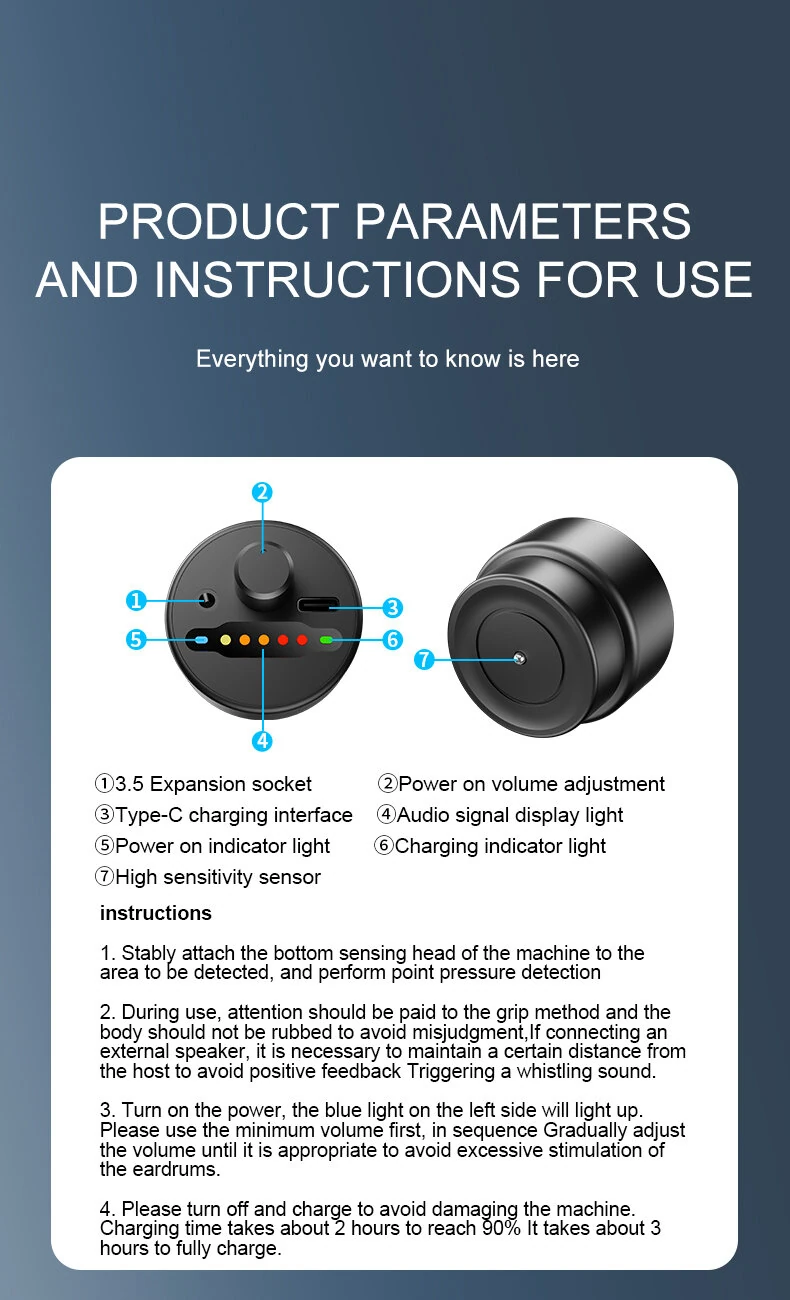 F03 Pipeline Leakage Test Probe | High Sensitivity, Type-C Charging | 7-Hour Battery - Image 4