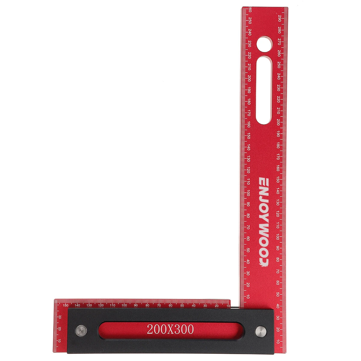 ENJOYWOOD 300x200mm Aluminum Alloy Woodworking Square | Right Angle Ruler with Base - Image 2