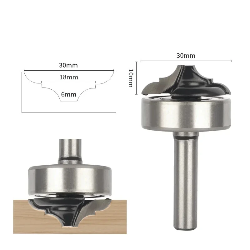 Classical Cabinet Line Knife Router Bit - 8mm Shank with Bottom Bearing - Image 3