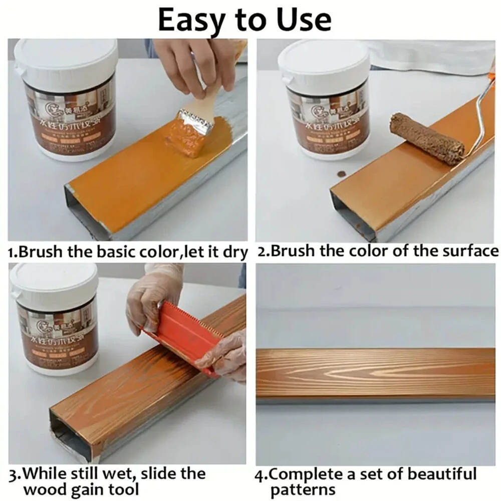 6PCS Wood Graining Tool Set - DIY Faux Wood Roller for Realistic Wall Art Decor - Image 5