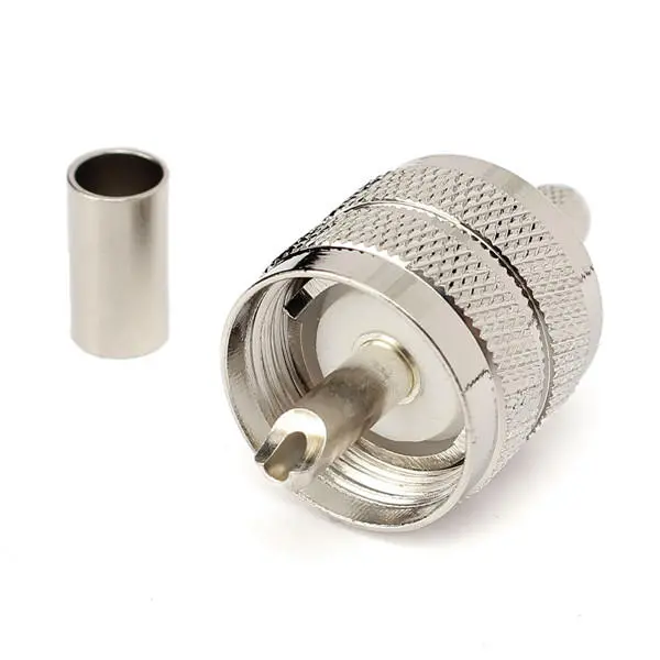 UHF PL259 Male Connector - Crimp for RG58 RG142 LMR195 Cable | Straight Adapter - Image 3