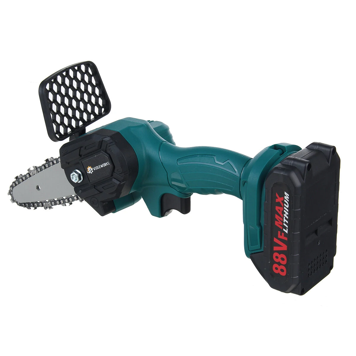 VIOLEWORKS 88V Cordless Electric Saw | 4-Inch One-Hand Chain Saw | Wood Cutting & Tree Pruning Tool w/Battery - Image 5