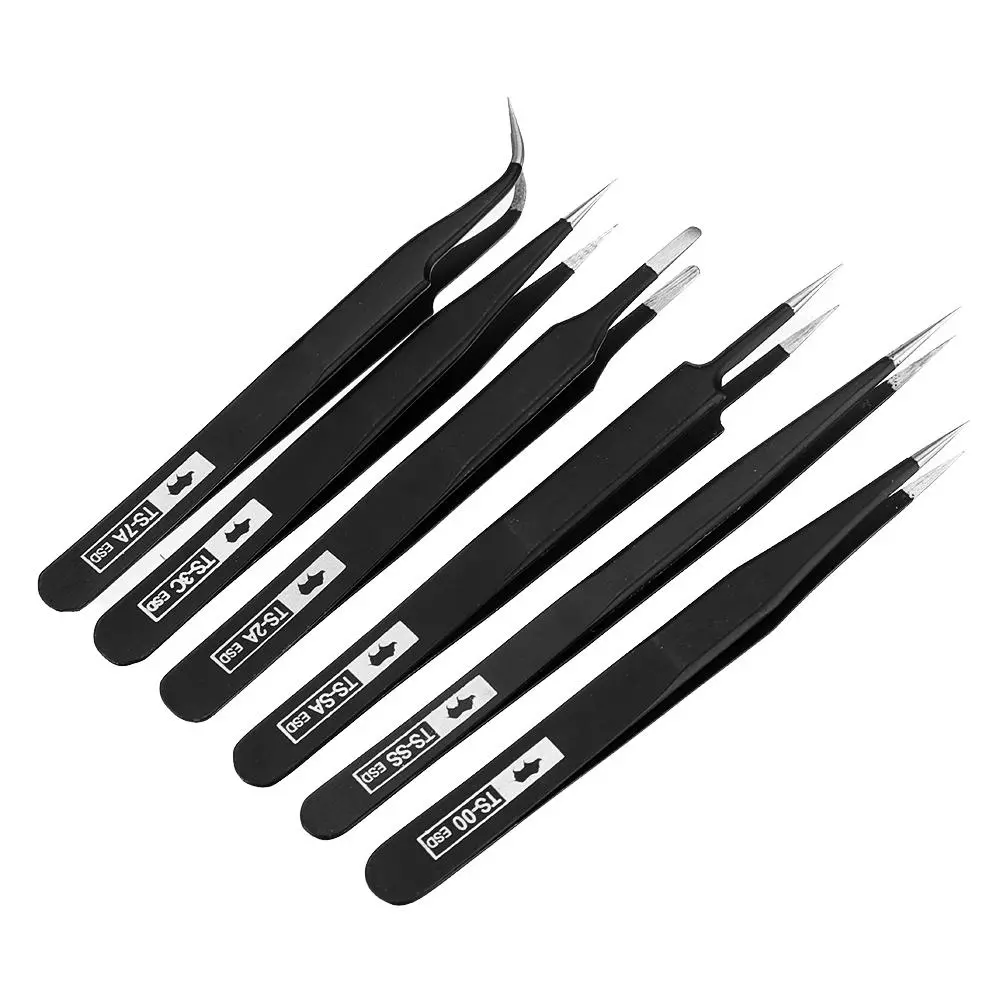 ESD Anti-Static Stainless Steel Tweezers | Curved & Straight Precision Tools - Image 3