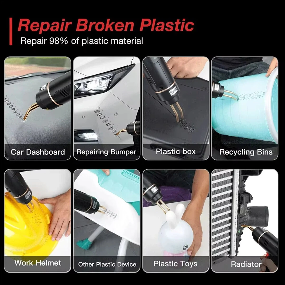 Hot Stapler Plastic Welding Machine - 200W Rechargeable 5000mAh | Fast Heating for Car & Motorcycle Bumper Repair - Image 2