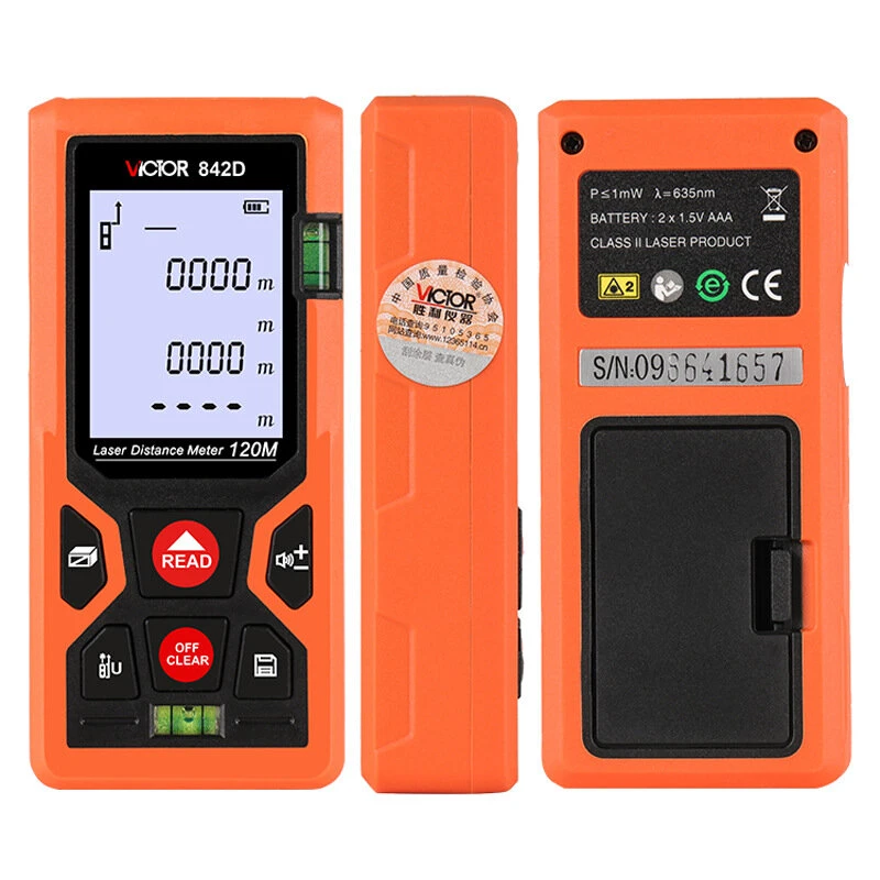 Victor VC842 Laser Range Finder - 50m to 120m Infrared Rangefinder & Digital Tape Measure Tool - Image 4