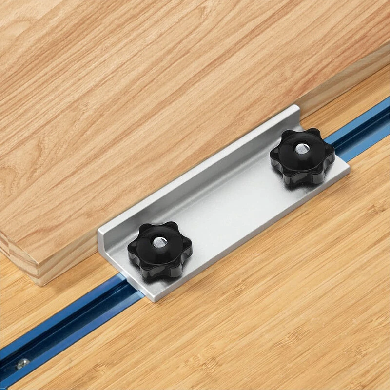 Aluminum T-Track Stop Block Kit | Universal Long Stop with Knobs for Woodworking - Image 2
