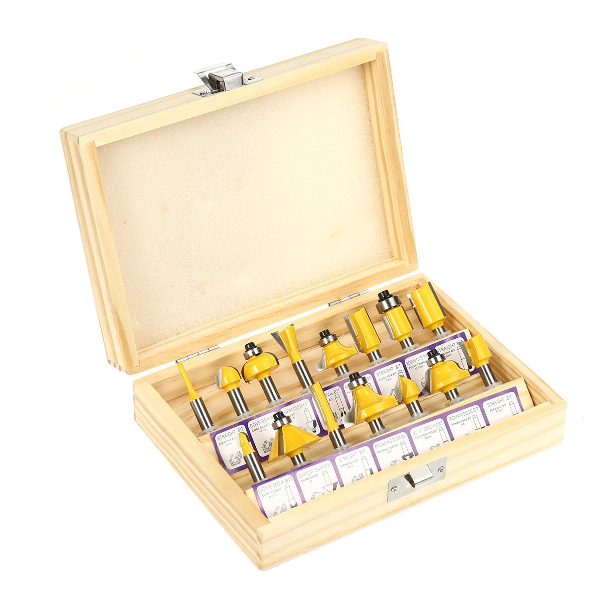 15pcs 1/4 Inch Shank Router Bits Set - Carbide Trimming Tool Set for Woodworking - Image 3