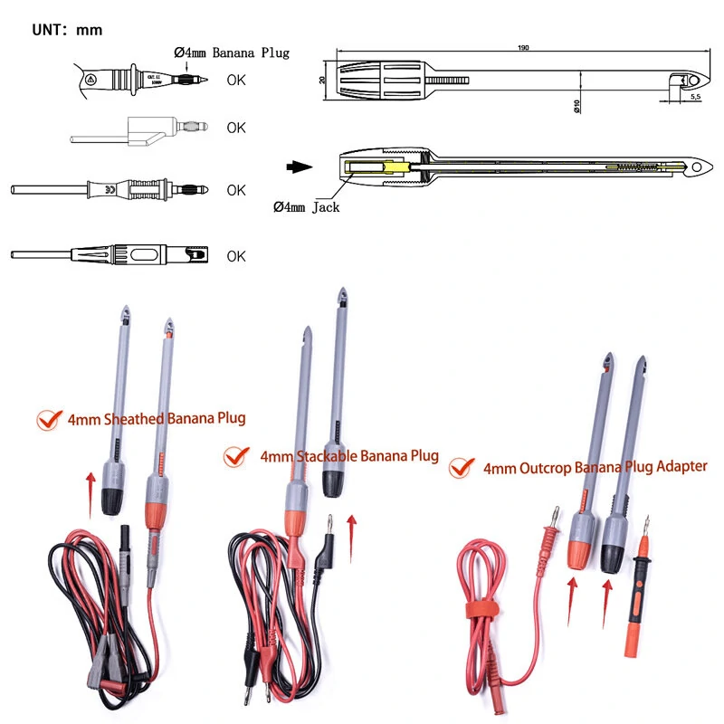 Universal Multimeter Piercing Probe - 4mm Banana Plug for Auto Repair | 2mm/4mm Sizes - Image 5
