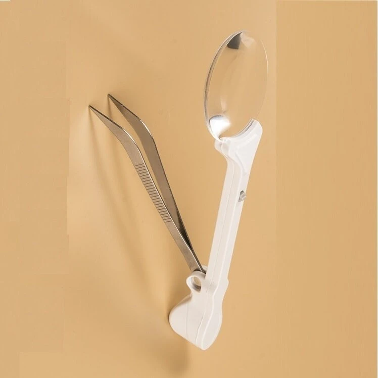 5X HD Magnifying Tweezers with LED Light | Precision Handheld Magnifier - Image 3