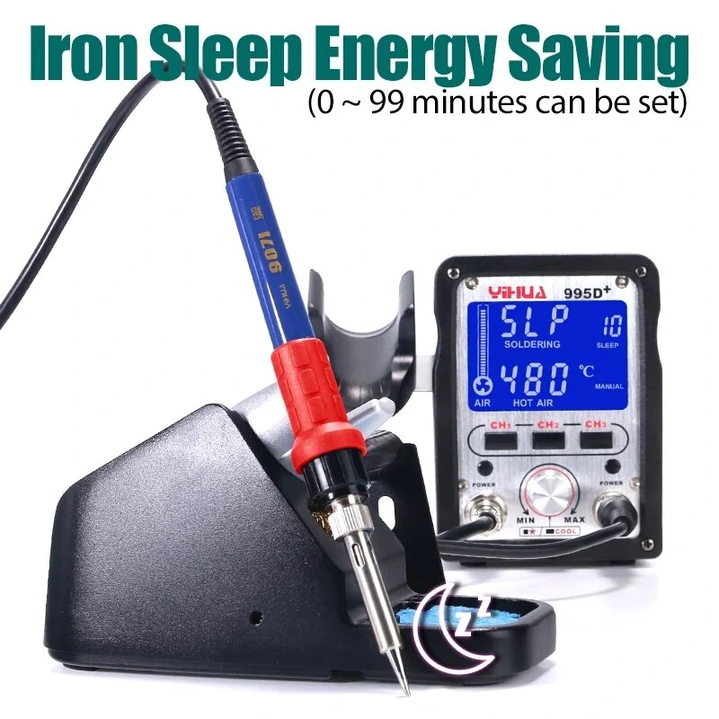 YIHUA 995D+ SMD Soldering Station | Hot Air Gun & Iron | BGA Phone Repair - Image 3