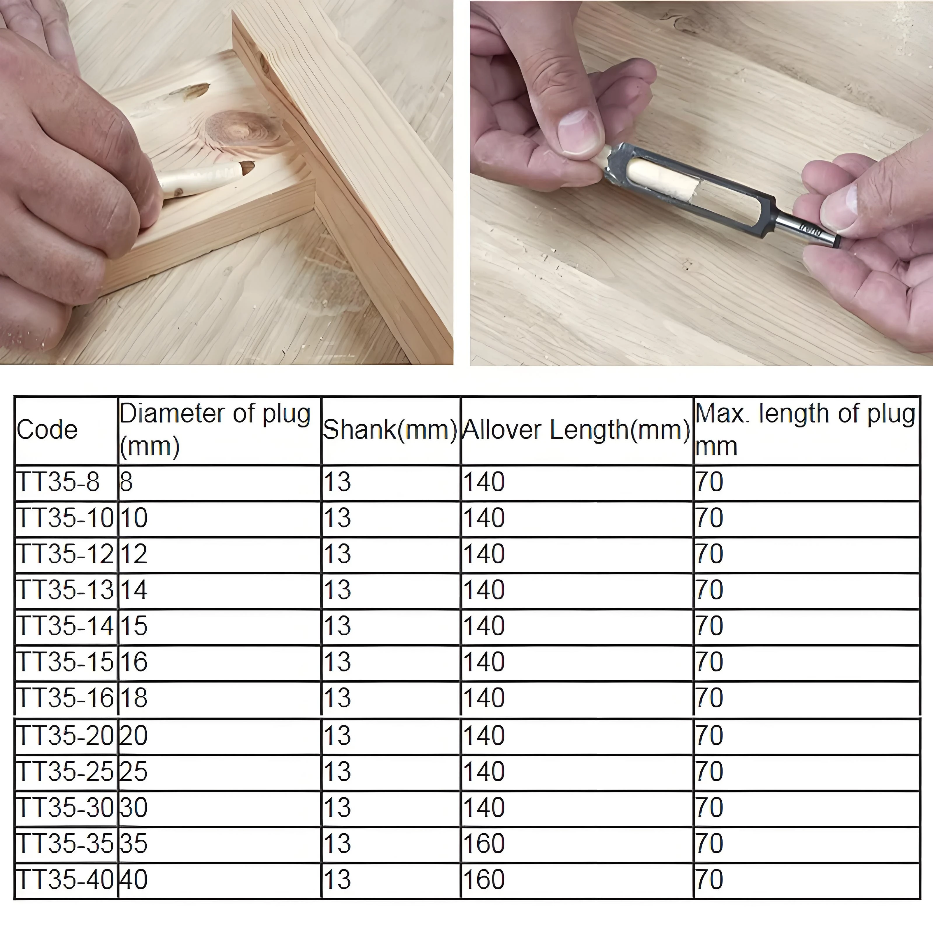 High Carbon Steel Tenon Plug Cutter | 8mm 10mm 12mm 15mm 20mm | 13mm Shank for Woodworking - Image 5