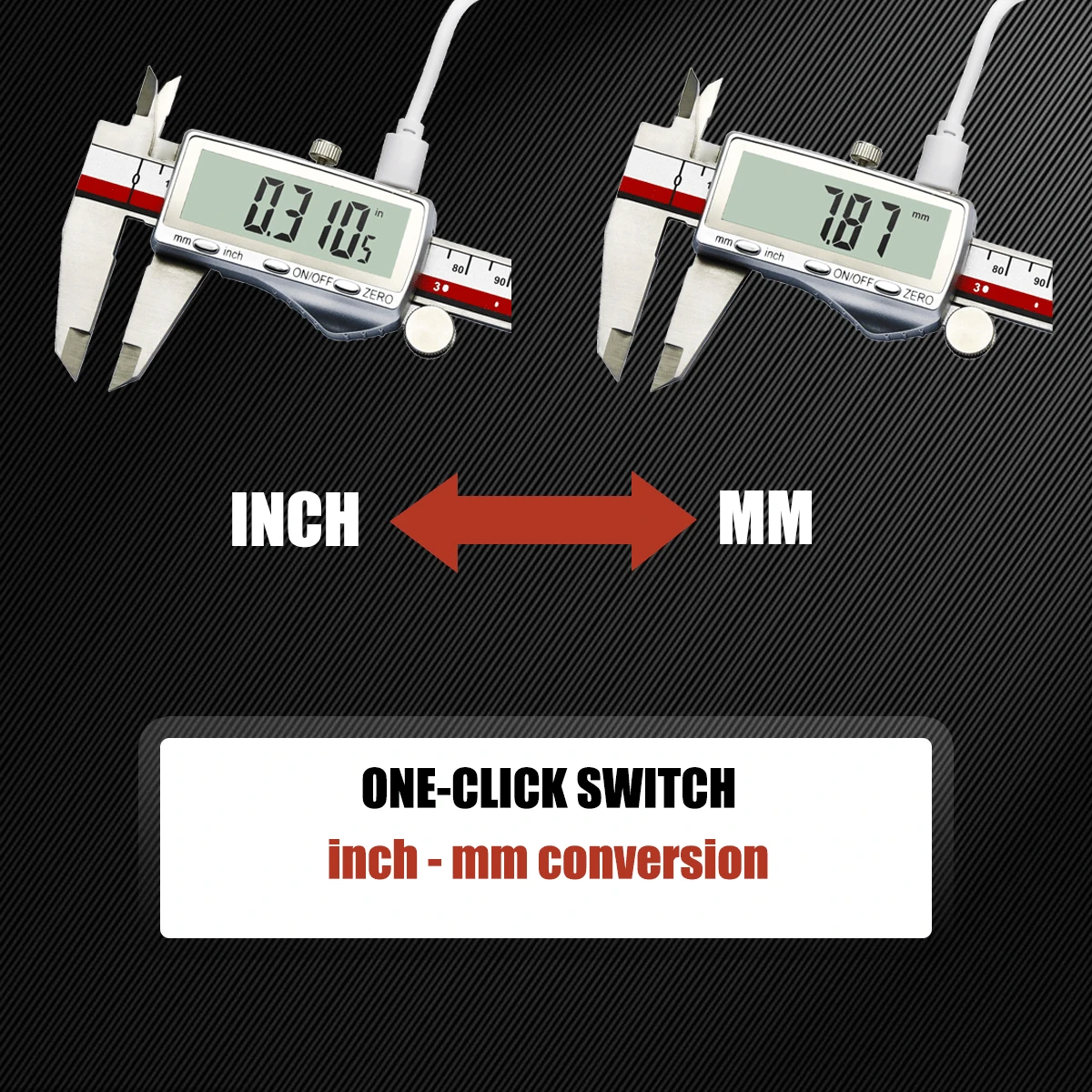 DITRON Digital Caliper 701 | 0-6 Inch Stainless Steel | Rechargeable Type-C & Large Screen - Image 3
