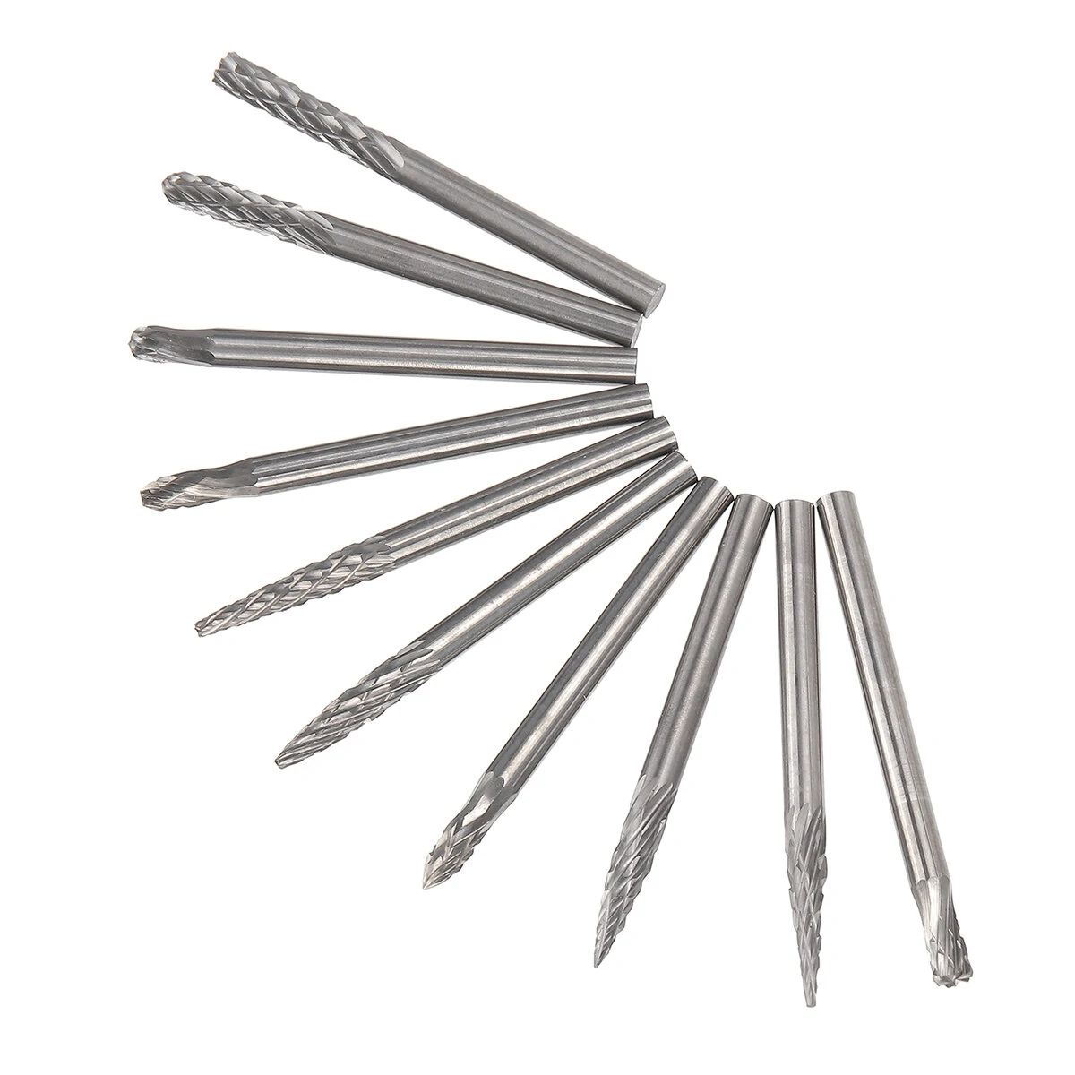 10Pcs 3mm Carbide Rotary Burr Set | For Dremel Wood Metal Stone Carving - Image 2
