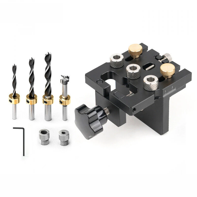 Ganwei 3-in-1 Woodworking Drilling Jig | CNC Aluminum Dowel & Cam Lock Guide - Image 2