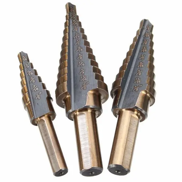 M7 HSS Step Drill Bit Set - 3 Piece | 3/16-7/8 Inch Range for Metal - Image 3