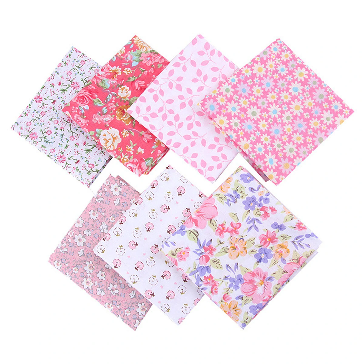 DIY 7PCS Floral Cotton Fabric Bundle for Quilting & Patchwork Sewing Crafts - Image 4