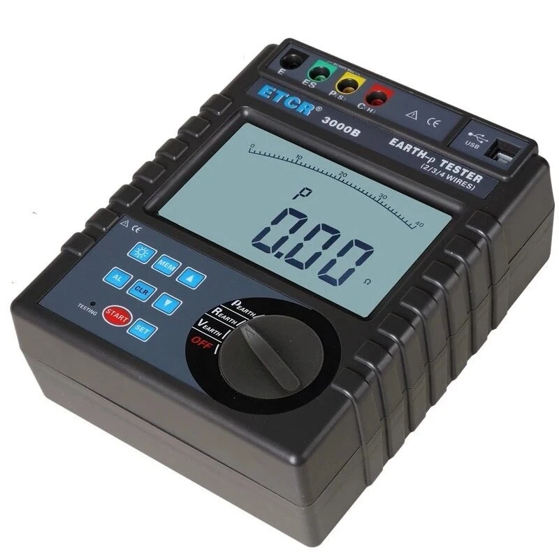 ETCR3000B Digital Ground Resistance Meter - 30KΩ 9000KΩM Auto Range - Image 2