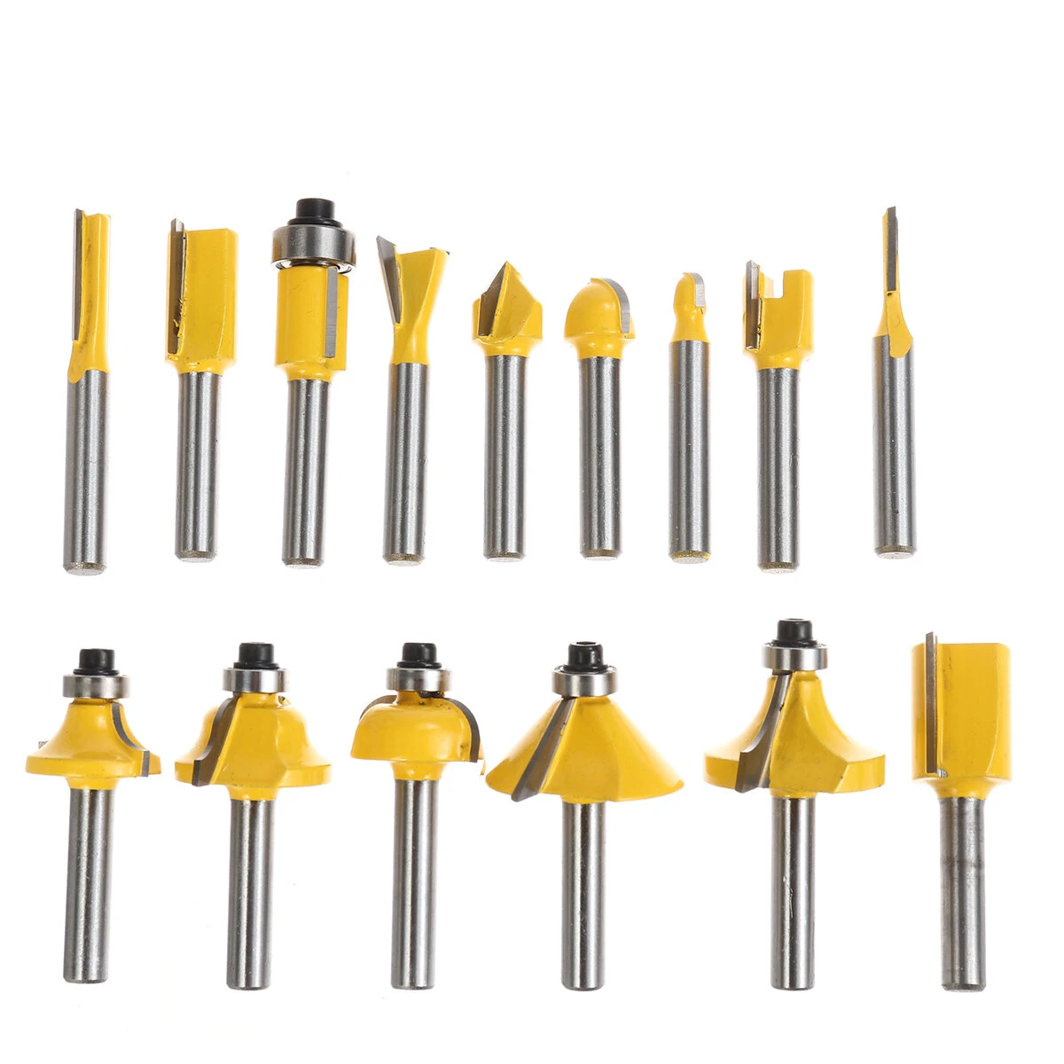 15pcs 1/4 Inch Shank Router Bits Set - Carbide Trimming Tool Set for Woodworking - Image 2