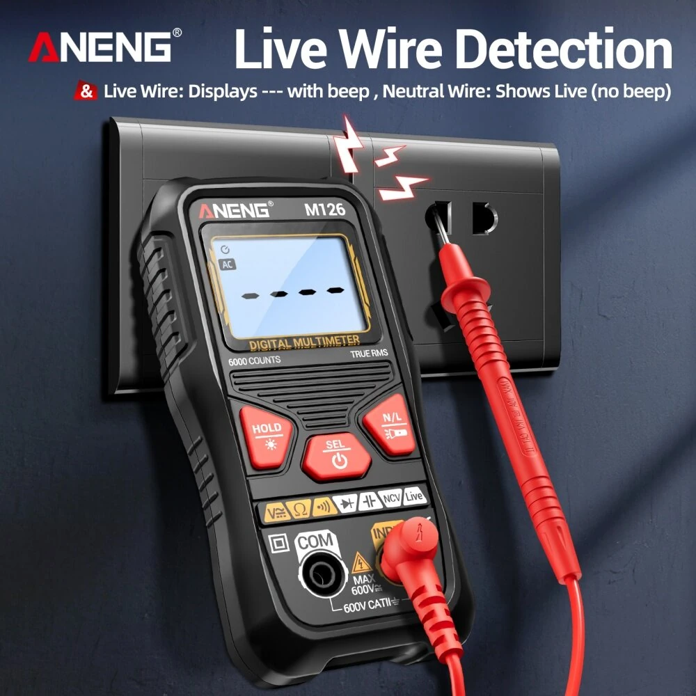 ANENG M126 Digital Multimeter - 6000 Count True RMS, NCV, Backlight | Voltage Tester - Image 4