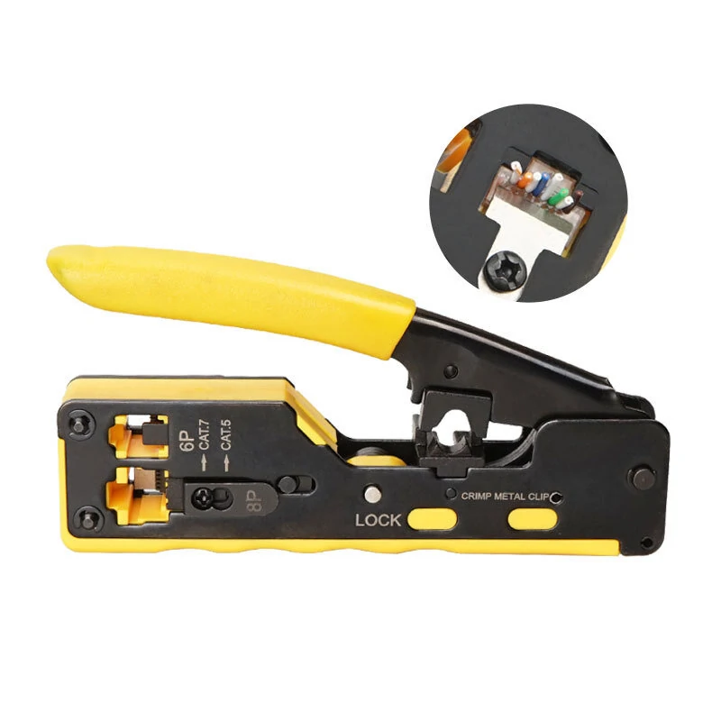 Multifunctional 6p8p Network Cable Pliers | Ez Through Hole Crystal Head Crimping Tool - Image 4