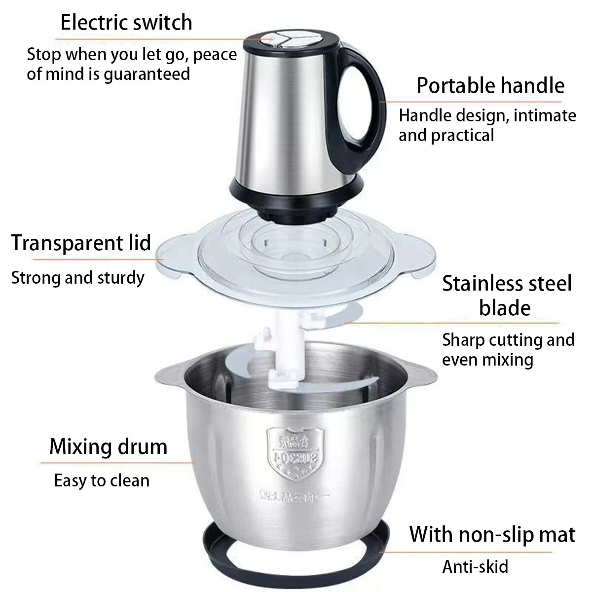 220V Electric Meat Grinder - 2/3L Large Capacity Household Food Mincer - Image 4
