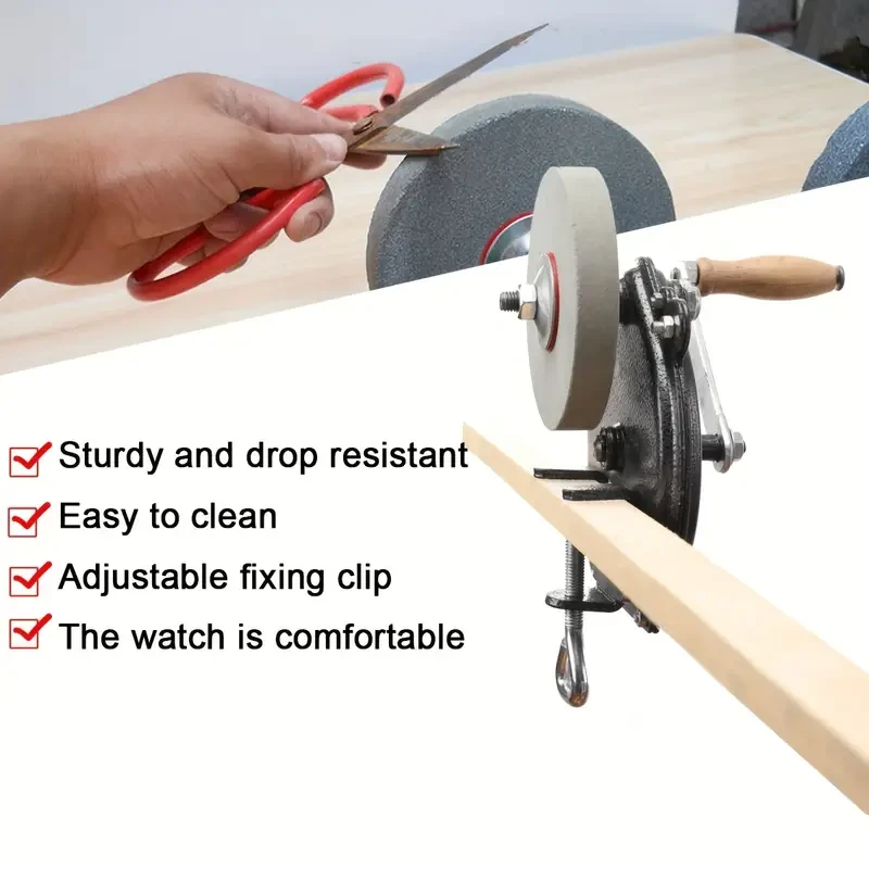 Knife Sharpener - Hand Cranking Grinding Machine Tool | 6 Inch DIY Polisher - Image 5