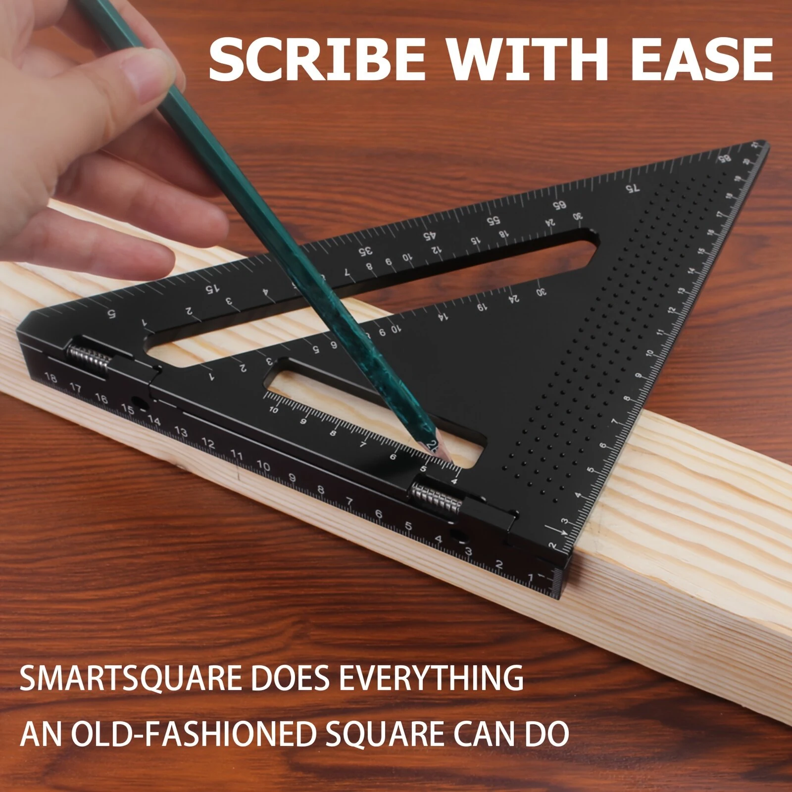 Aluminum Alloy Triangular Ruler | 7 Inch Protractor & Miter Tool for Woodworking - Image 3