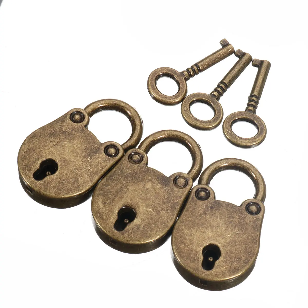 Old Vintage Antique Style Mini Padlock - 3pcs with Keys | Practice Lock - Image 3