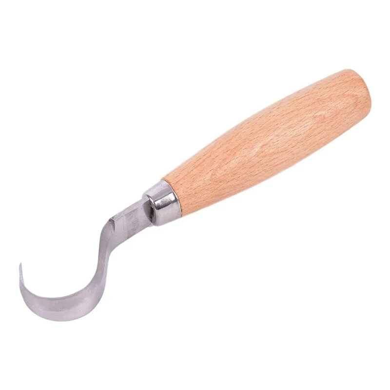Stainless Steel Scimitar Carving Knife - Beech Wood Handle | Wood Cutter Design - Image 3